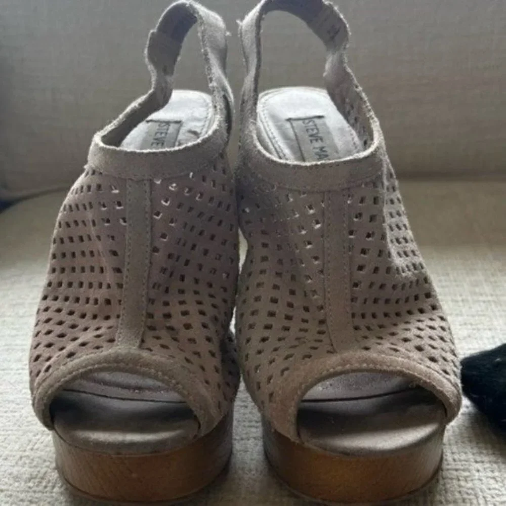 Steve Madden Platform Wedge Sandals - Slingback Platform Sandals -Fall Sandals